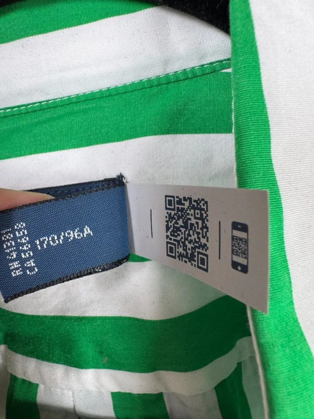 Polo Ralph Lauren Green White Striped Short Sleeve Button-Up Shirt Large Cotton
